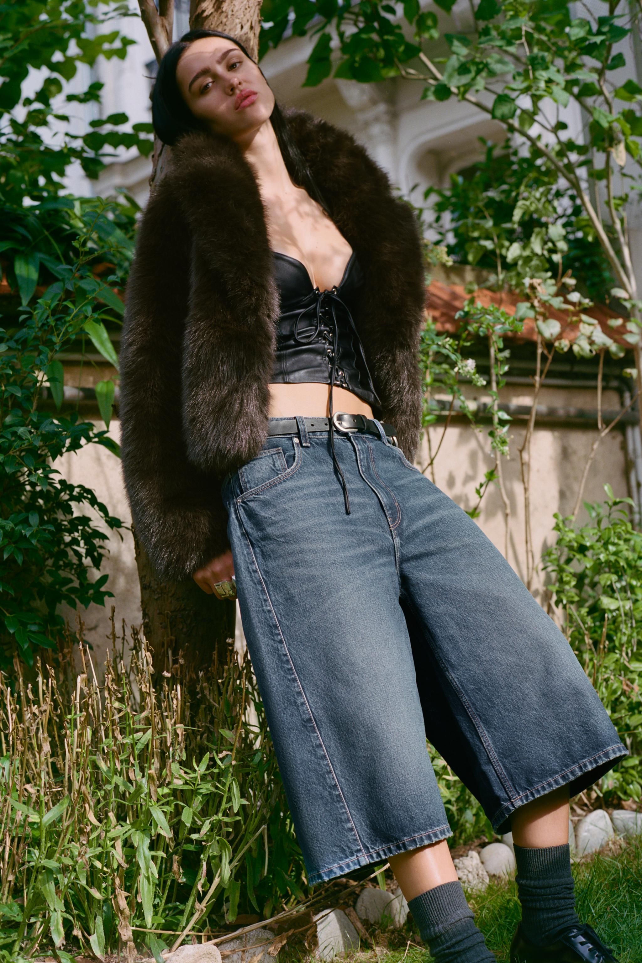 FAUX LEATHER TIE STRAP TOP